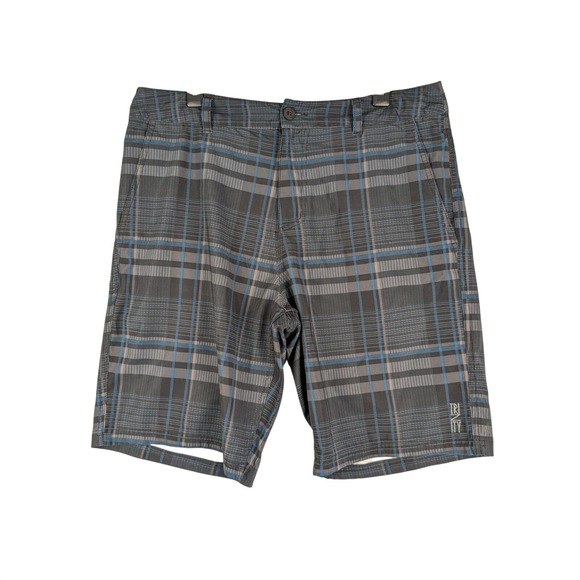 Trinity Collective Other - Trinity Collective Dual Purpose Shorts Mens 34 Grey Blue Plaid Hybrid Boardshort